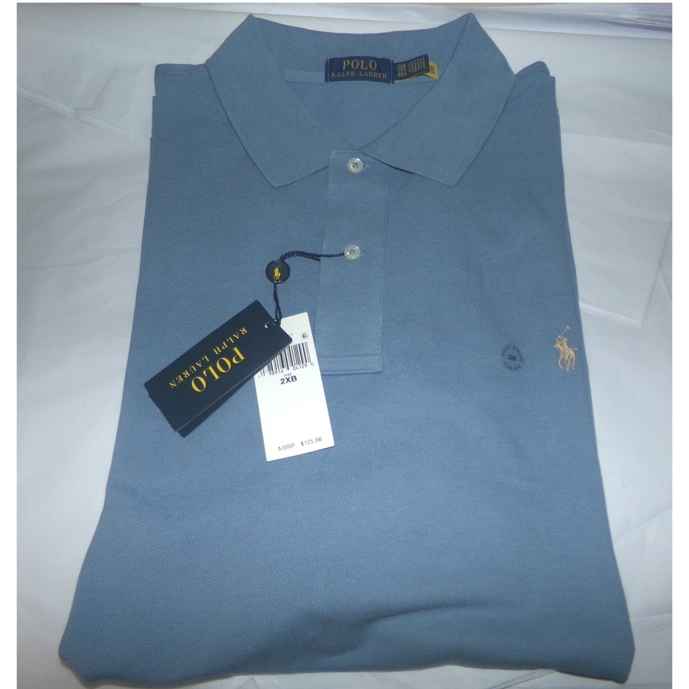 Polo Ralph Lauren Mens 2X Big Light Blue Pique S/S Polo Shirt NWT